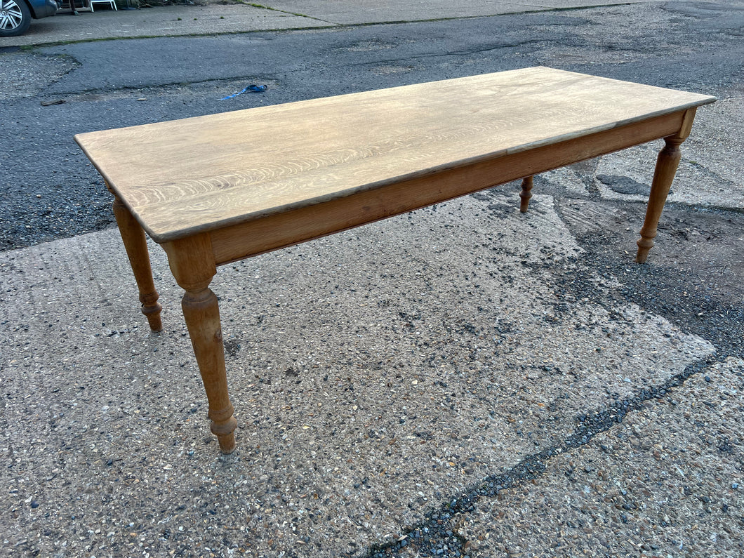 French 7ft Solid Oak Dining Table