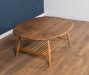 Retro Vintage Solid Elm Ercol Model 454 Supper Table, Coffee Table