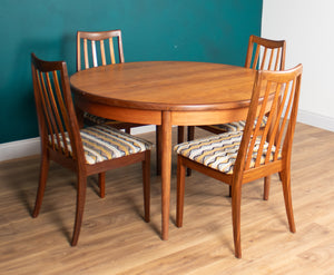 Retro Teak GPlan 1960s Fresco Dining Table & 4 Four Chairs By Victor Wilkins