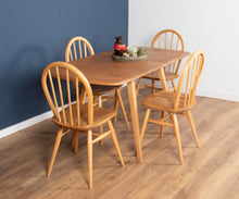 Load image into Gallery viewer, Retro Blonde Ercol Model 383 Dining Table &amp; Four Model 370 Windsor Kitchen Dining Chairs