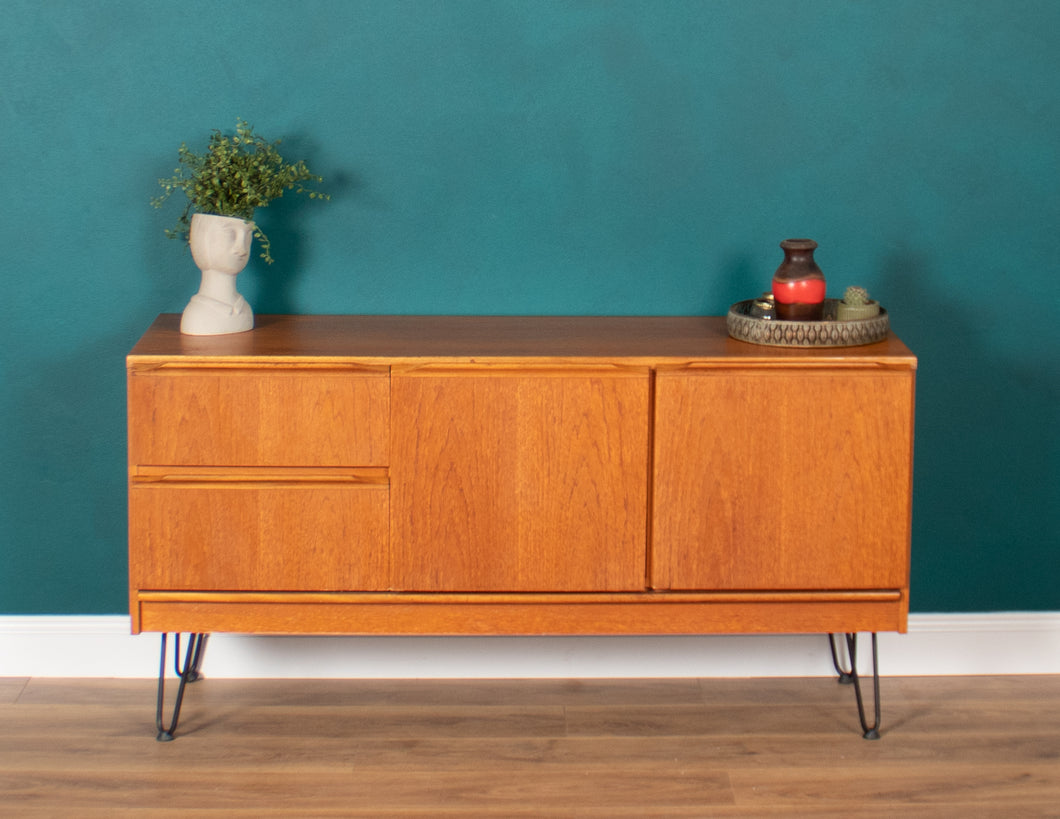 Retro Teak 1960s Mcintosh Sideboard On Hairpin Legs