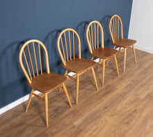 Load image into Gallery viewer, Retro Blonde Ercol Model 383 Dining Table &amp; Four Model 370 Windsor Kitchen Dining Chairs