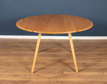 Load image into Gallery viewer, Retro Blonde Ercol Round Windsor Dining Table &amp; Four Model 370 Windsor Kitchen Dining Chairs