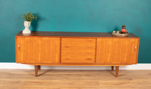 Retro Teak Danish 1960s Long Mid Century Sideboard By Clausen & Søn Denmark