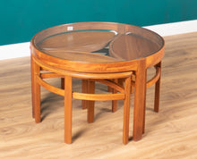 Load image into Gallery viewer, Retro Teak 1960s Nathan Trinity Nest Of Tables Teak &amp; Glass Four Tables