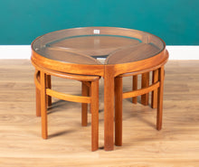 Load image into Gallery viewer, Retro Teak 1960s Nathan Trinity Nest Of Tables Teak &amp; Glass Four Tables