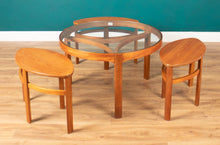 Load image into Gallery viewer, Retro Teak 1960s Nathan Trinity Nest Of Tables Teak &amp; Glass Four Tables