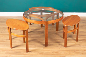 Retro Teak 1960s Nathan Trinity Nest Of Tables Teak & Glass Four Tables