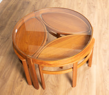 Load image into Gallery viewer, Retro Teak 1960s Nathan Trinity Nest Of Tables Teak &amp; Glass Four Tables