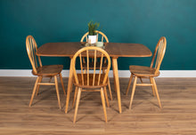 Load image into Gallery viewer, Retro Blonde Ercol Model 383 Dining Table &amp; Four Model 370 Windsor Kitchen Dining Chairs