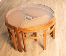 Load image into Gallery viewer, Retro Teak 1960s Nathan Trinity Nest Of Tables Teak &amp; Glass Four Tables