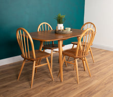 Load image into Gallery viewer, Retro Blonde Ercol Model 383 Dining Table &amp; Four Model 370 Windsor Kitchen Dining Chairs