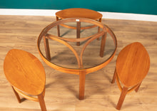 Load image into Gallery viewer, Retro Teak 1960s Nathan Trinity Nest Of Tables Teak &amp; Glass Four Tables