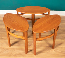 Load image into Gallery viewer, Retro Teak 1960s Nathan Trinity Nest Of Tables Teak &amp; Glass Four Tables