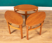 Load image into Gallery viewer, Retro Teak 1960s Nathan Trinity Nest Of Tables Teak &amp; Glass Four Tables