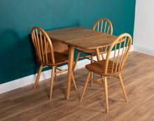 Load image into Gallery viewer, Retro Blonde Ercol Model 383 Dining Table &amp; Four Model 370 Windsor Kitchen Dining Chairs