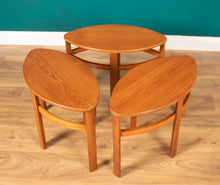 Load image into Gallery viewer, Retro Teak 1960s Nathan Trinity Nest Of Tables Teak &amp; Glass Four Tables