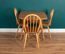 Load image into Gallery viewer, Retro Blonde Ercol Model 383 Dining Table &amp; Four Model 370 Windsor Kitchen Dining Chairs