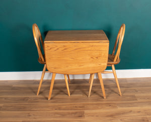 Retro Blonde Ercol Model 383 Dining Table & Four Model 370 Windsor Kitchen Dining Chairs