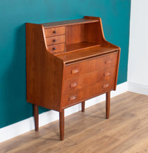 Load image into Gallery viewer, Danish Teak Mid Century Bureau Writing Desk ,Vanity Dressing Table