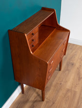 Load image into Gallery viewer, Danish Teak Mid Century Bureau Writing Desk ,Vanity Dressing Table