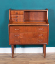 Load image into Gallery viewer, Danish Teak Mid Century Bureau Writing Desk ,Vanity Dressing Table