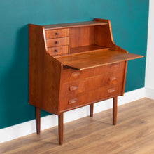 Load image into Gallery viewer, Danish Teak Mid Century Bureau Writing Desk ,Vanity Dressing Table