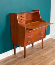 Load image into Gallery viewer, Danish Teak Mid Century Bureau Writing Desk ,Vanity Dressing Table