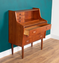 Load image into Gallery viewer, Danish Teak Mid Century Bureau Writing Desk ,Vanity Dressing Table