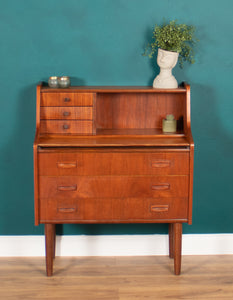 Danish Teak Mid Century Bureau Writing Desk ,Vanity Dressing Table