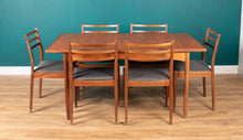 Load image into Gallery viewer, G Plan Two Leaf Extending Dining Table &amp; Six Chairs Seats 6-10