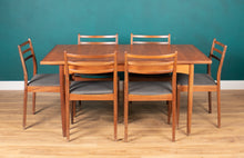 Load image into Gallery viewer, G Plan Two Leaf Extending Dining Table &amp; Six Chairs Seats 6-10