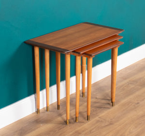 Retro Teak 1960s Set of 3 Nesting Tables By Torpe Mobelfabrikk, Norway Coffee Tables