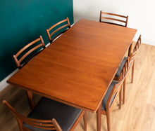 Load image into Gallery viewer, G Plan Two Leaf Extending Dining Table &amp; Six Chairs Seats 6-10