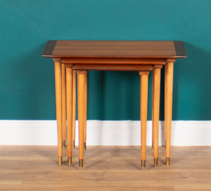 Retro Teak 1960s Set of 3 Nesting Tables By Torpe Mobelfabrikk, Norway Coffee Tables