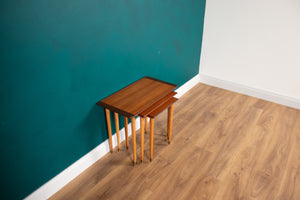 Retro Teak 1960s Set of 3 Nesting Tables By Torpe Mobelfabrikk, Norway Coffee Tables