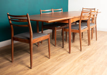 Load image into Gallery viewer, G Plan Two Leaf Extending Dining Table &amp; Six Chairs Seats 6-10