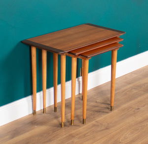 Retro Teak 1960s Set of 3 Nesting Tables By Torpe Mobelfabrikk, Norway Coffee Tables