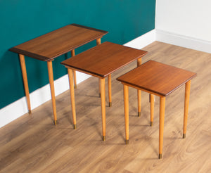 Retro Teak 1960s Set of 3 Nesting Tables By Torpe Mobelfabrikk, Norway Coffee Tables