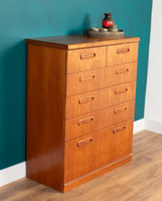 Load image into Gallery viewer, Retro Teak 1960s 2 Drawer Over 4 Chest Of Drawers By Meredew