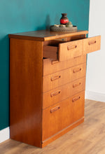 Load image into Gallery viewer, Retro Teak 1960s 2 Drawer Over 4 Chest Of Drawers By Meredew