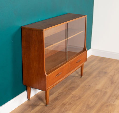 Retro Teak 1960s Jentiuque Mid Century Glazed Bookcase