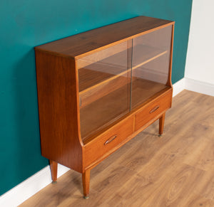 Retro Teak 1960s Jentiuque Mid Century Glazed Bookcase