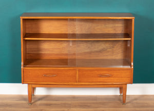 Retro Teak 1960s Jentiuque Mid Century Glazed Bookcase