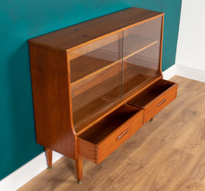 Retro Teak 1960s Jentiuque Mid Century Glazed Bookcase