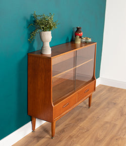 Retro Teak 1960s Jentiuque Mid Century Glazed Bookcase