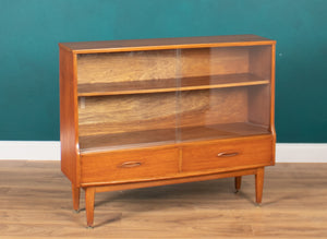 Retro Teak 1960s Jentiuque Mid Century Glazed Bookcase