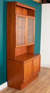 Retro Teak 1960s Glazed Bookcase Dresser