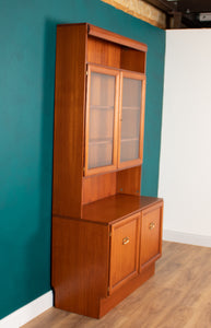 Retro Teak 1960s Glazed Bookcase Dresser