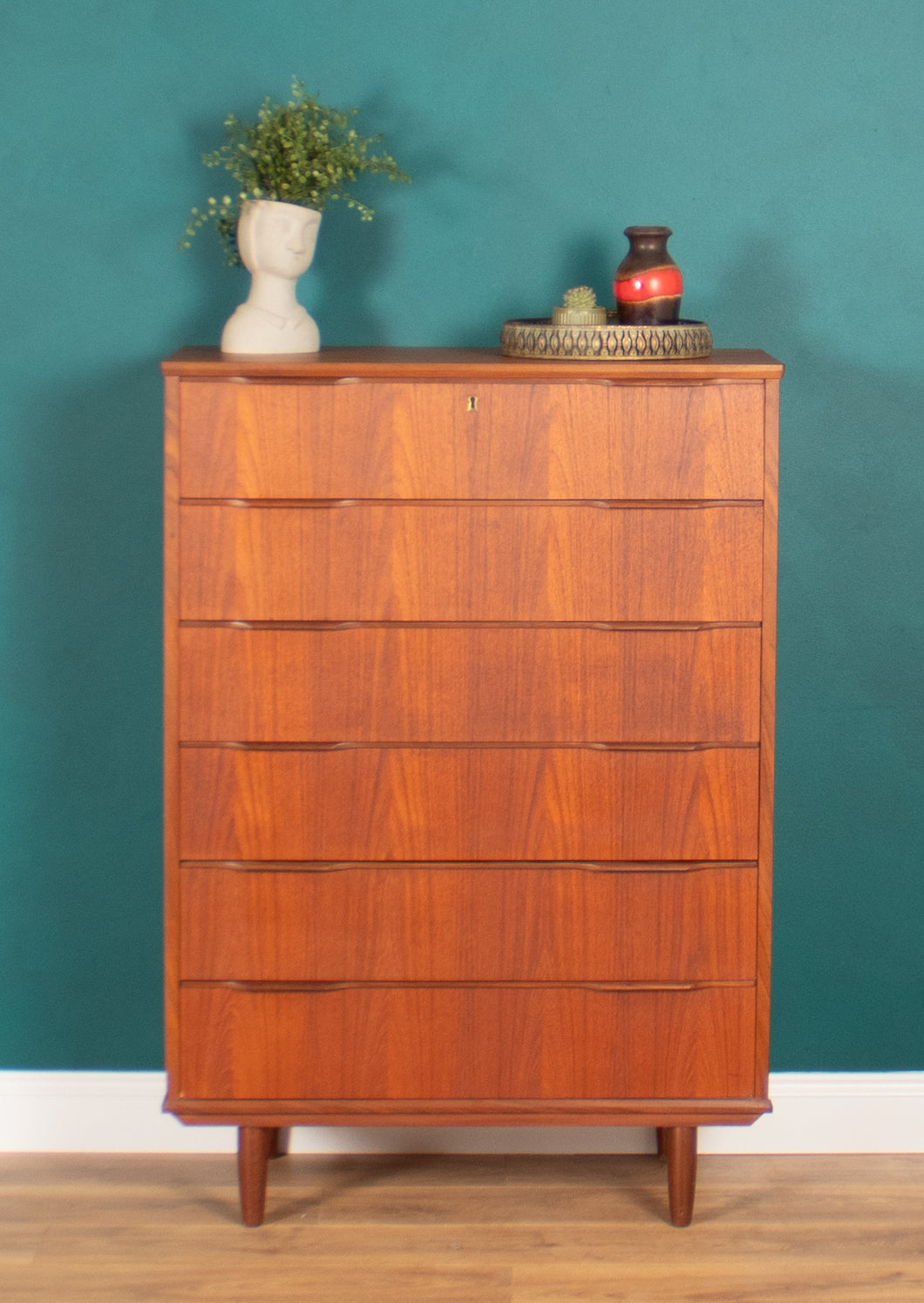 Retro Teak 1960s Danish Mid Century Chest Of Drawers